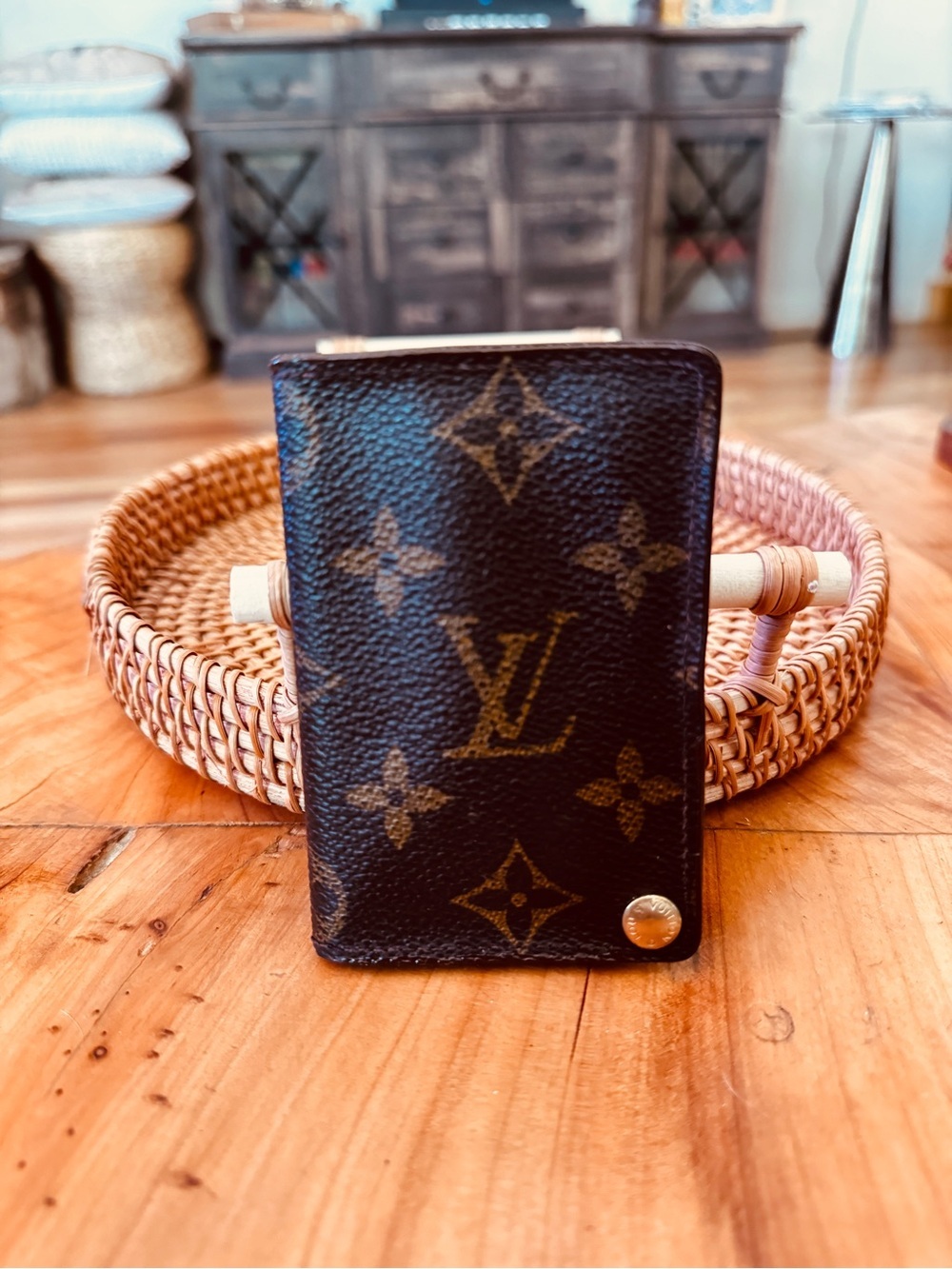 monogram Porte-Cartes Credit Pression wallet card holder vintage - Picture 3 of 15